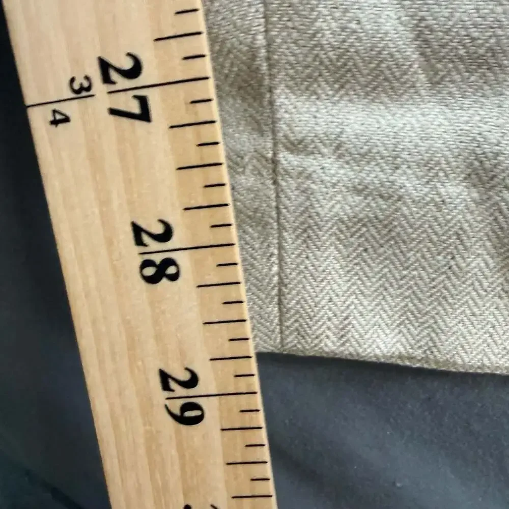 Banana Republic Herringbone Linen Blend Seafarer Pants Womens 10 Beige NWT
